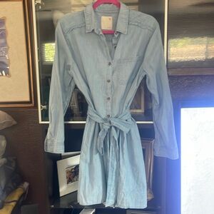 Denim button-down dress